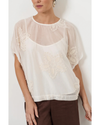 Adorne - Phoebe Appliqué Flower Top (Ivory)