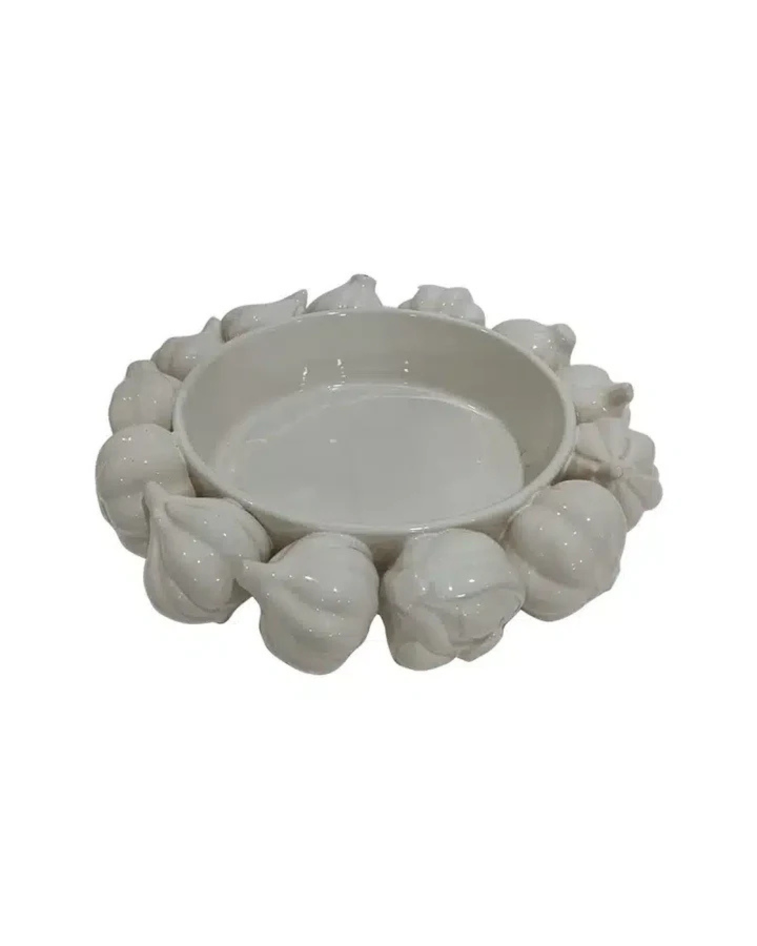 Ceramic Garlic Bowl (White)