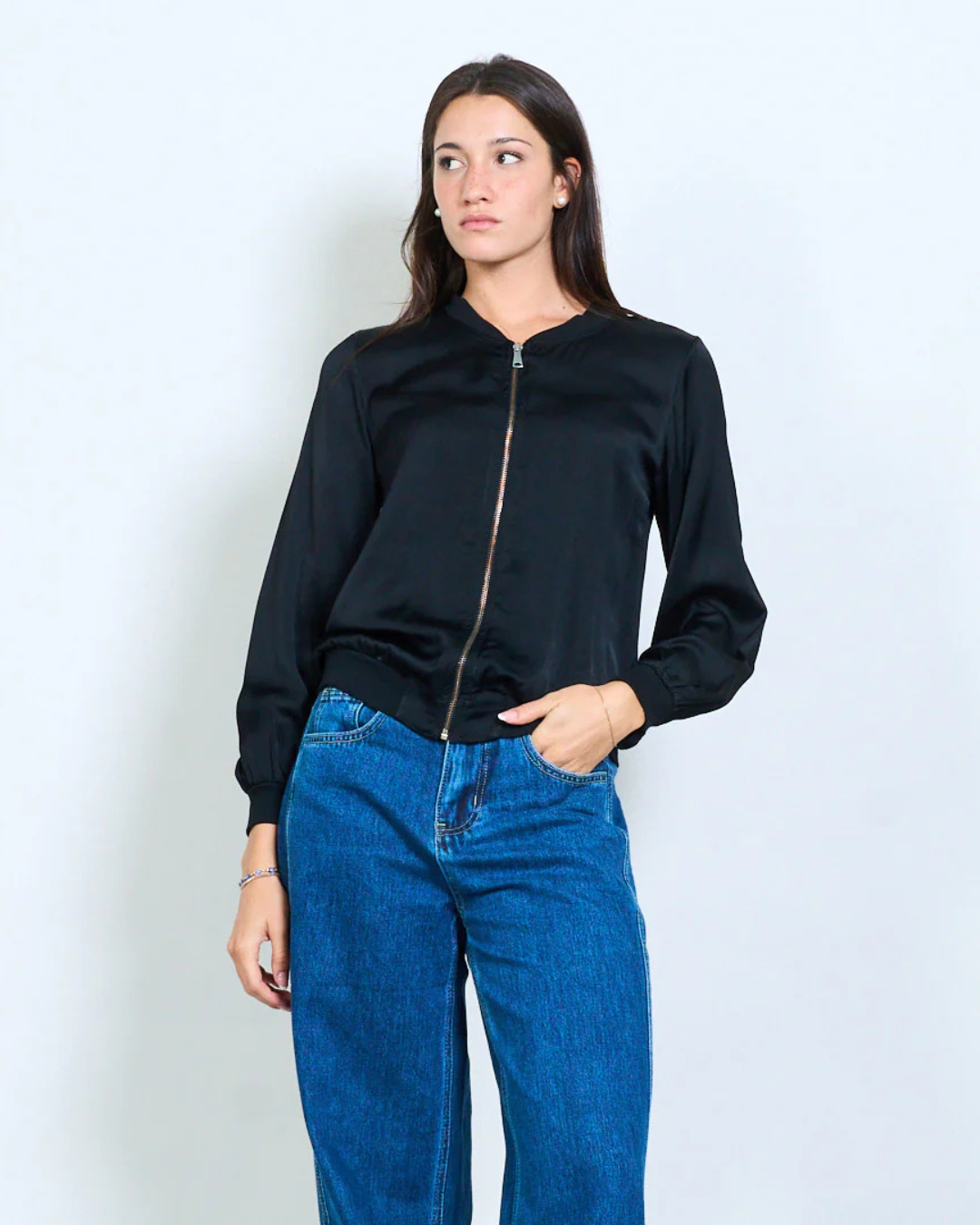 Italian Sleek Bomber Black (OS)