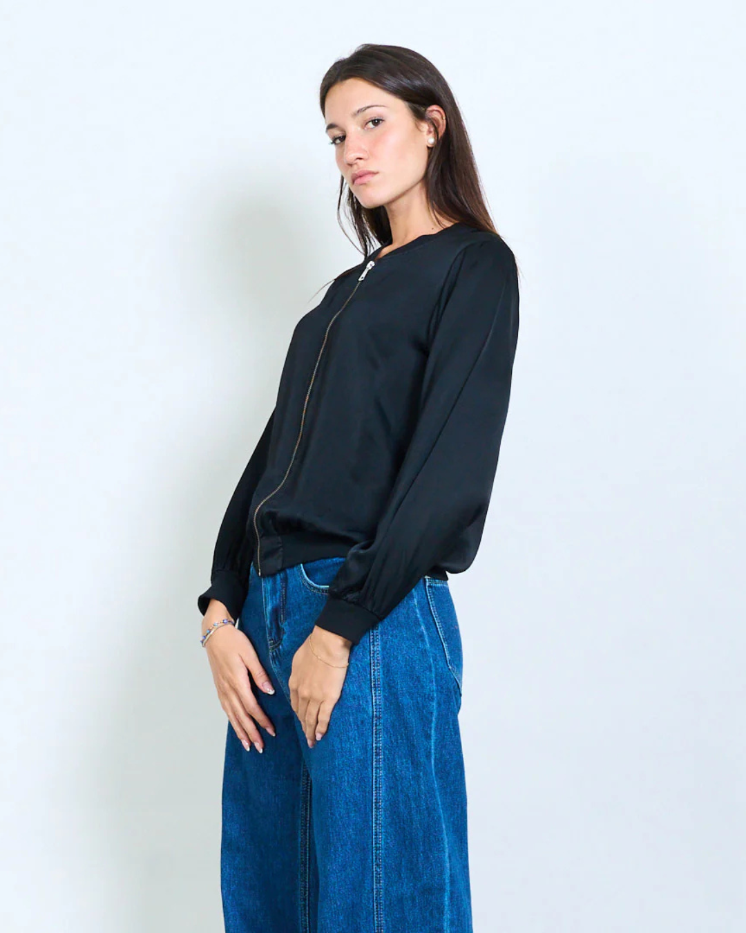 Italian Sleek Bomber Black (OS)