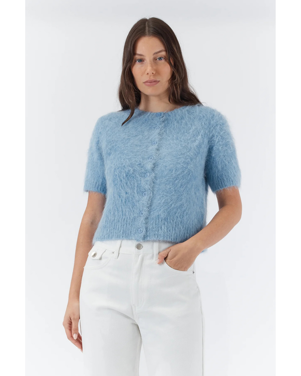 Elly Cropped Cardigan (Sky)