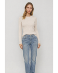Vespa Ribbed Long Sleeve Crew (Chalk)