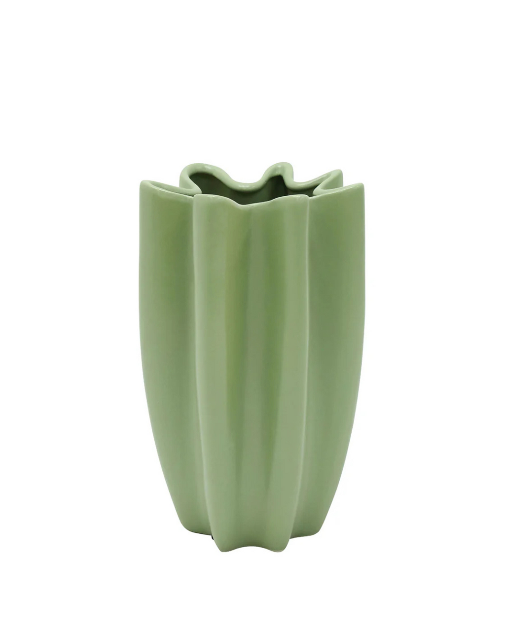WAVES CERAMIC VASE 18X33CM (Green)