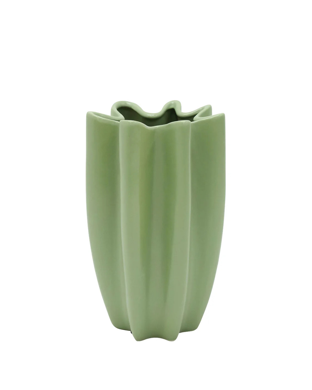 WAVES CERAMIC VASE 18X33CM (Green)