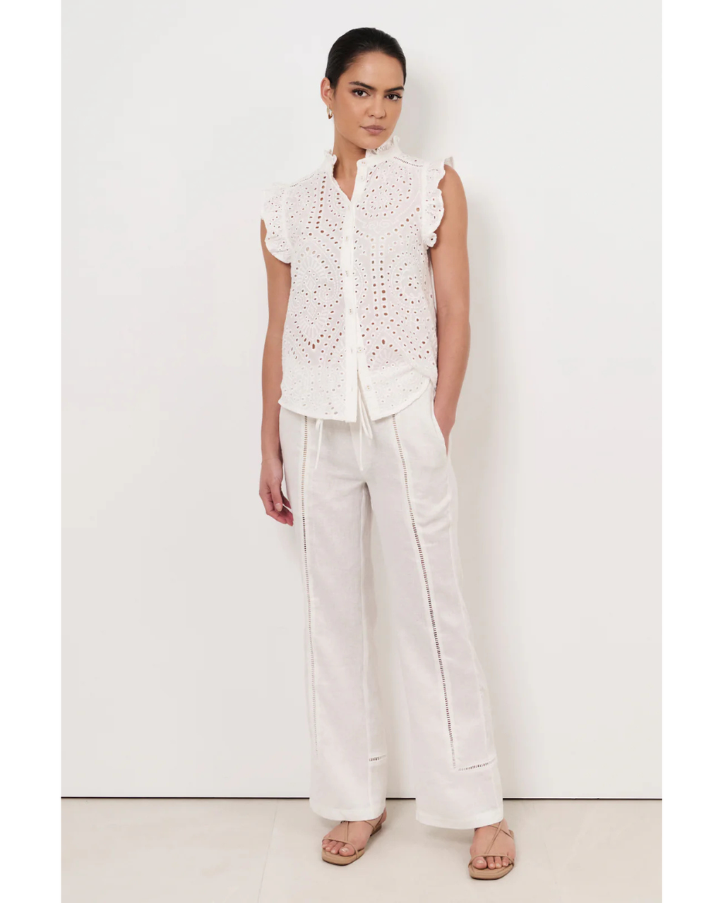 Bree Broderie Anglaise Top (White)