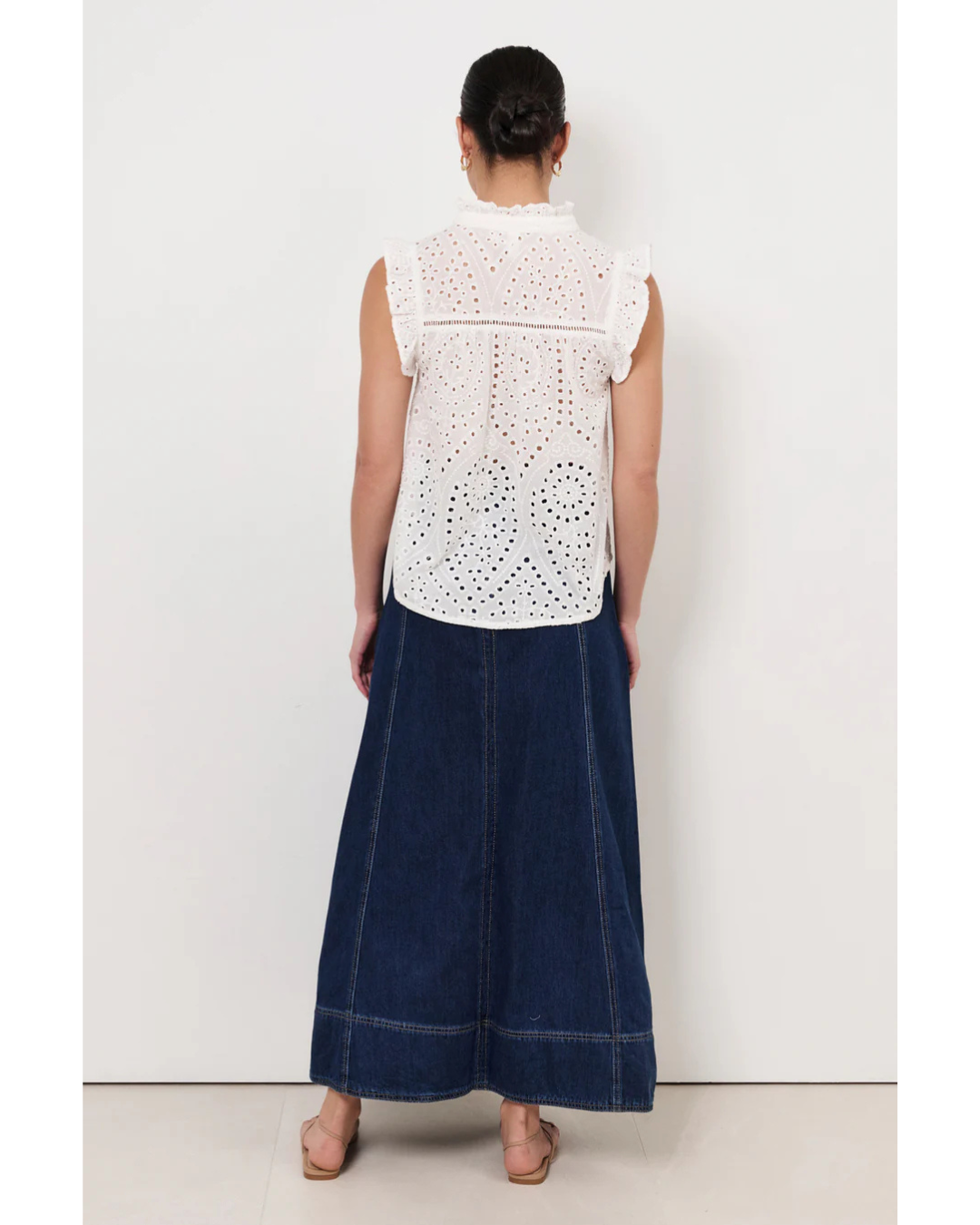 Bree Broderie Anglaise Top (White)