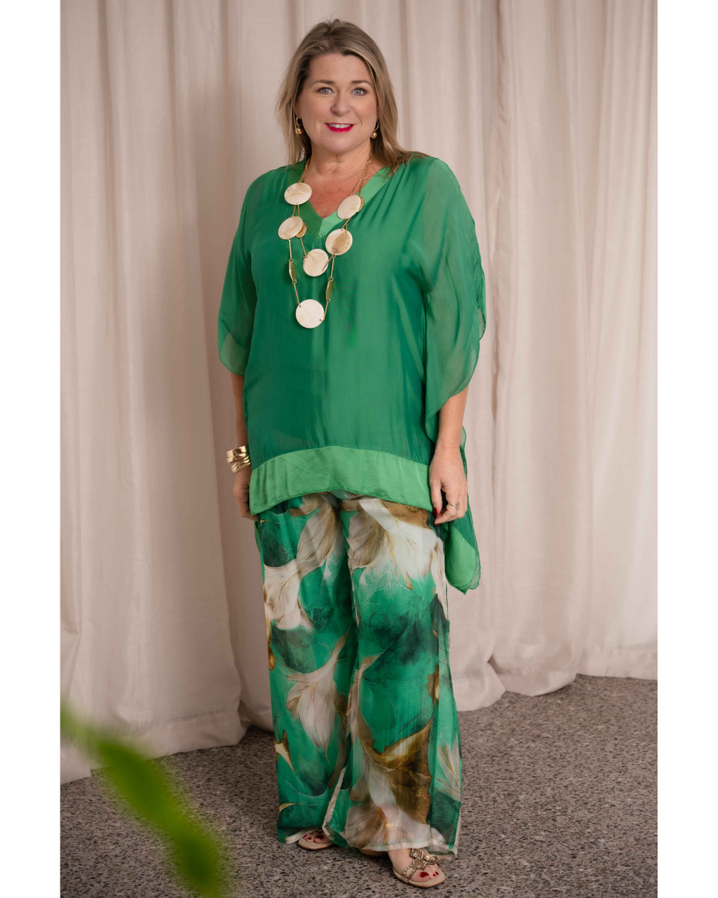 Serenity Silk Top (Green)