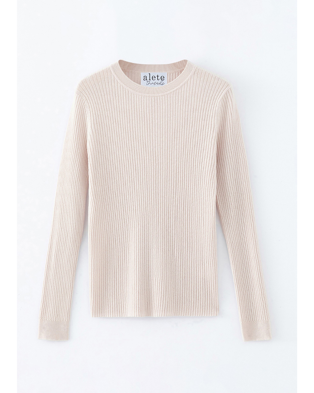 Vespa Ribbed Long Sleeve Crew (Chalk)