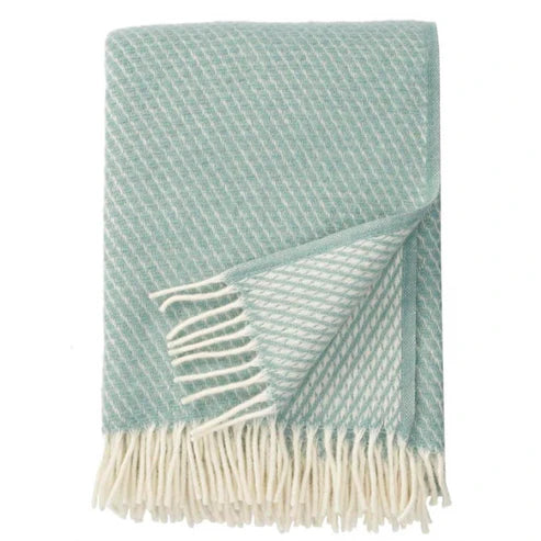 Klippan Lambswool Throw Velvet (Duck Egg Blue)