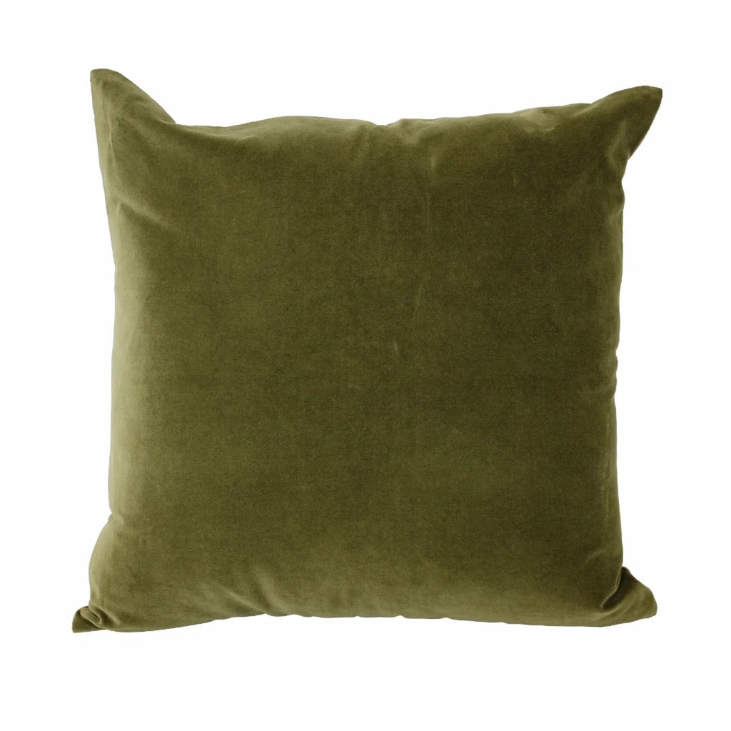 Olive Green Velvet Cushion