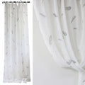 White Linen Feather Curtain (Set of 2)