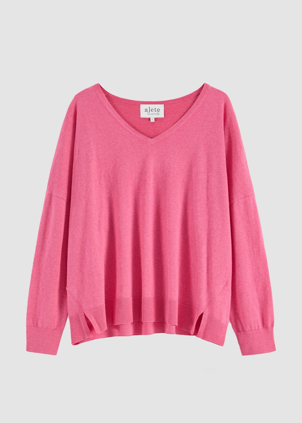 Aleger The V Sweater in Berry, product view