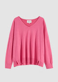 Aleger The V Sweater in Berry, product view