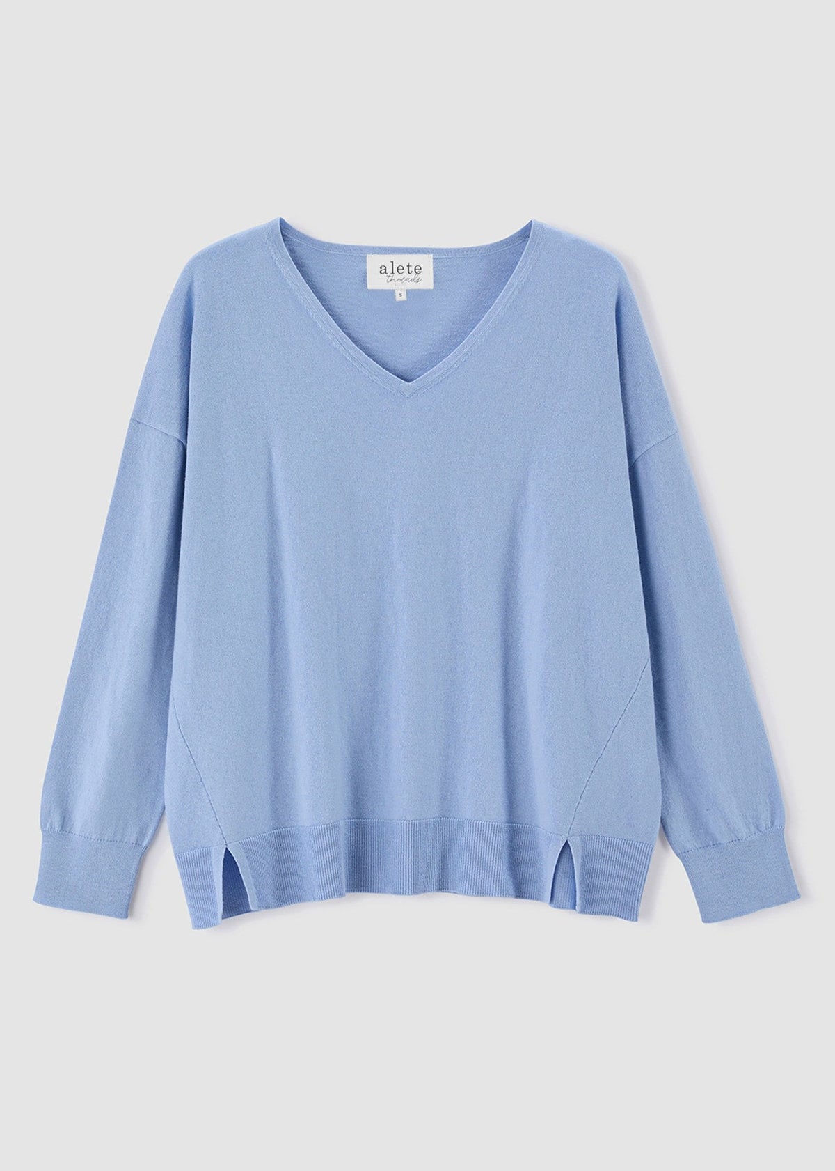 Aleger The V Sweater in Best Blue, product view