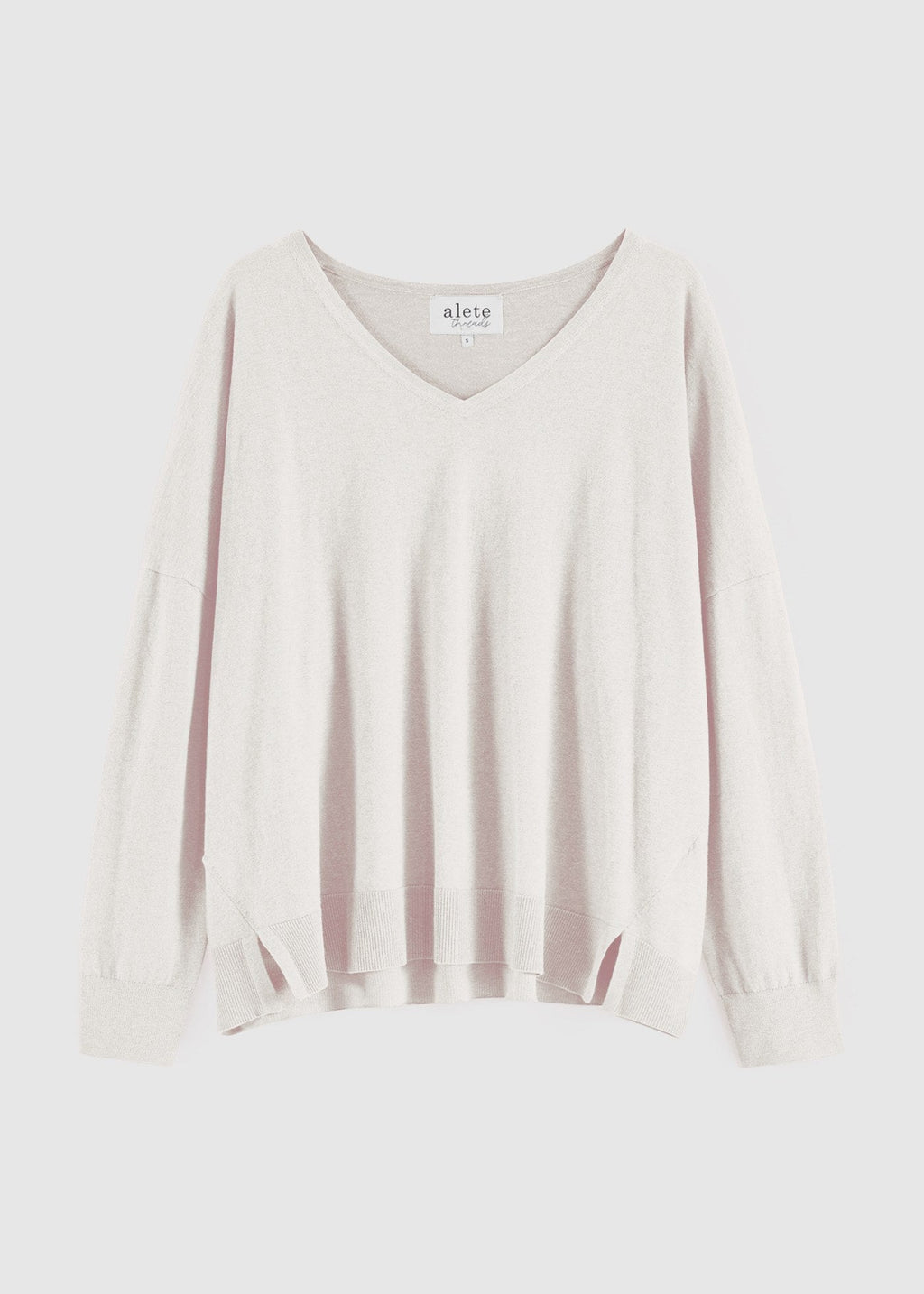 Aleger The V Sweater in Ivory, product view