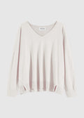 Aleger The V Sweater in Ivory, product view