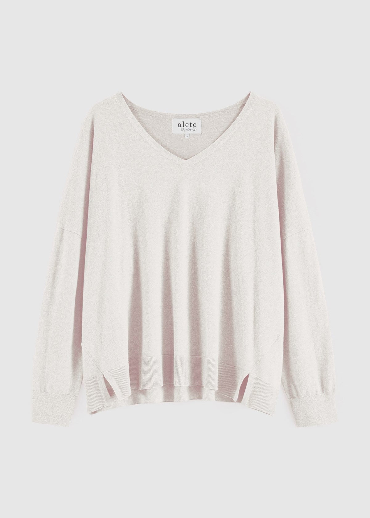Aleger The V Sweater in Ivory, product view