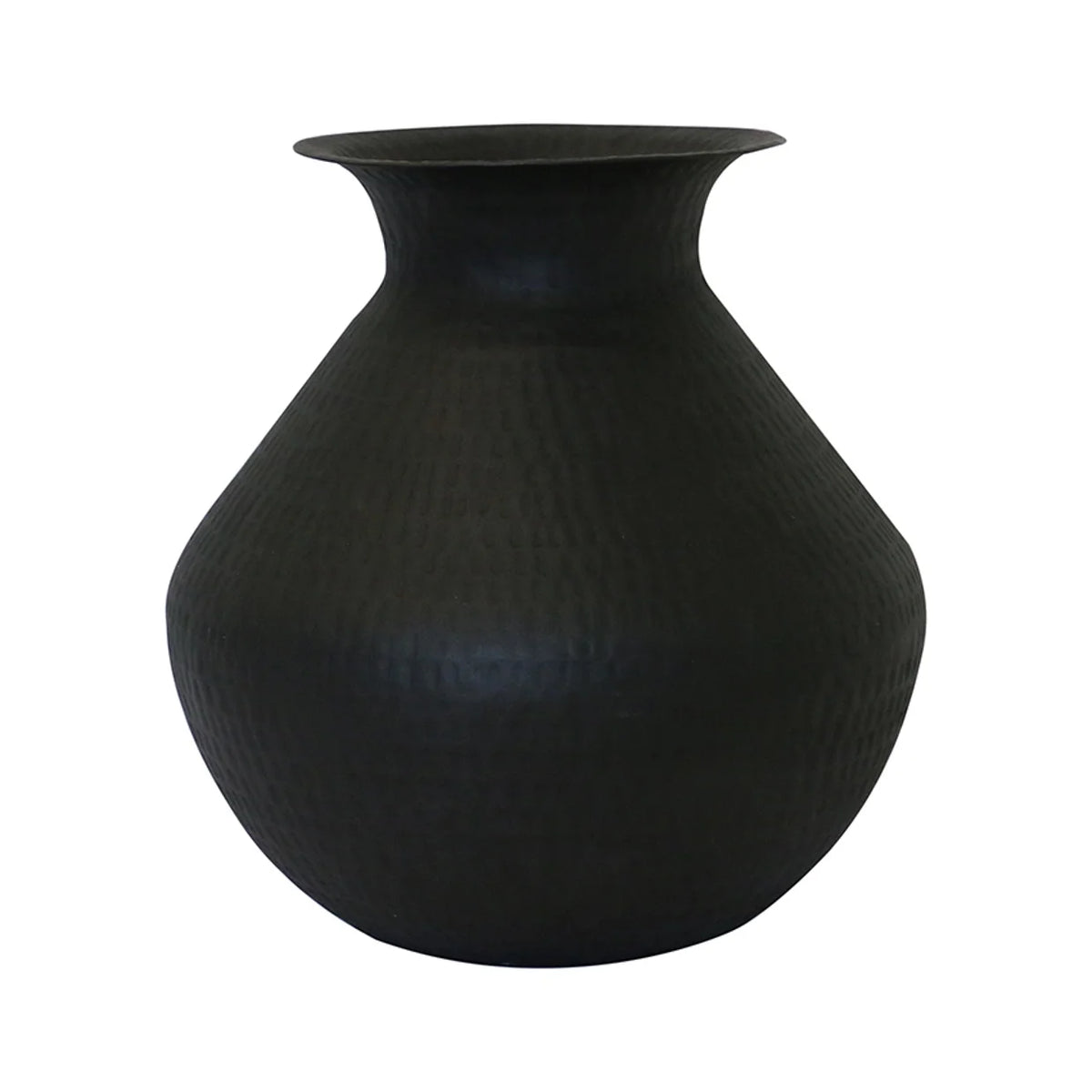 Bombay Beaten Urn in Matt Black Large