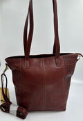 Baron Embossed Heritage Tote in Cognac leather
