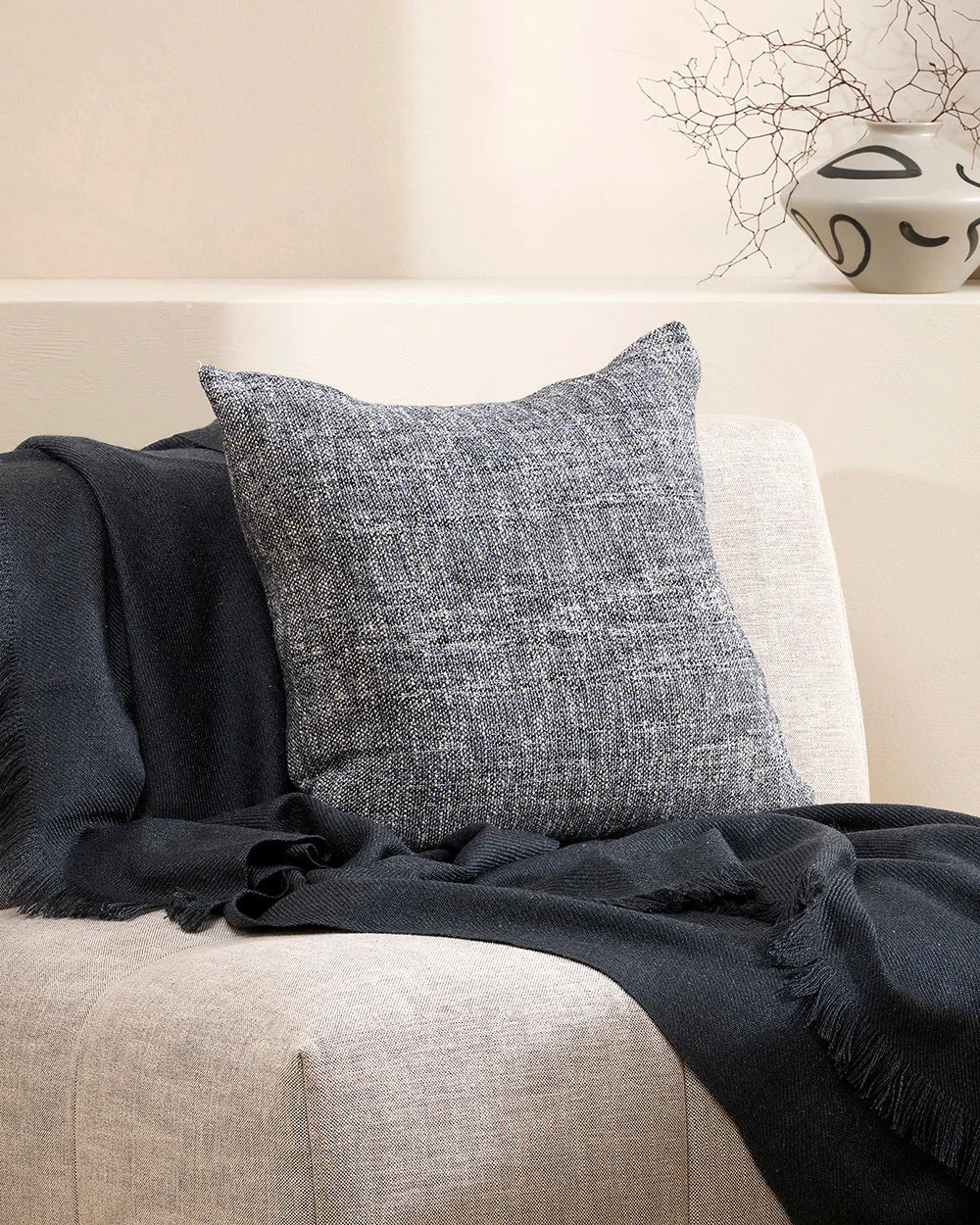 Cumbria Cushion With Feather Inner 50x50cm (Slate)