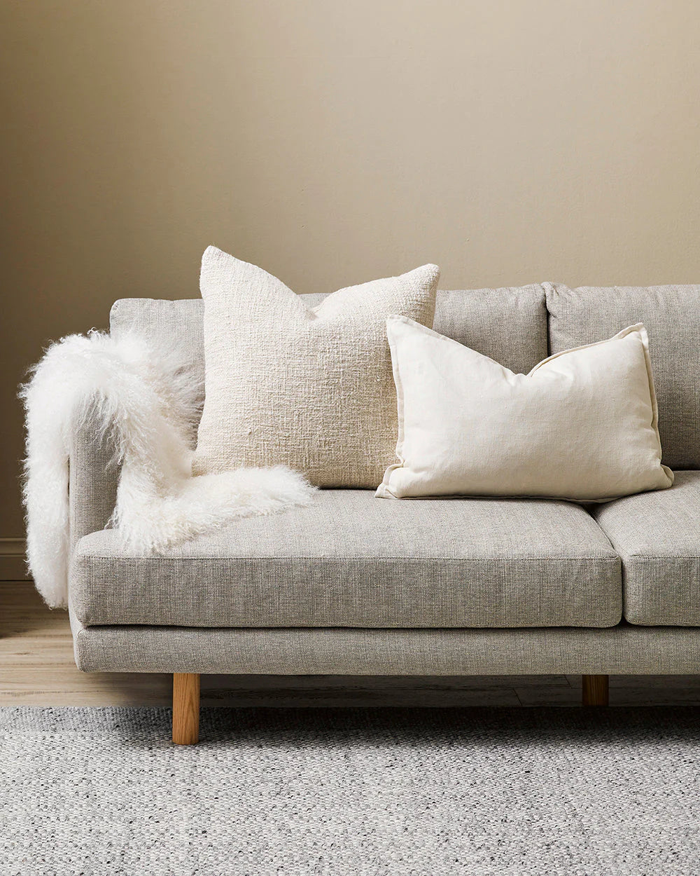 Cyprian Cushion with Feather Inner - Oatmeal 50x50cm