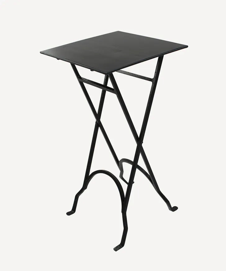 French Country - Square Iron Side Table (Black)