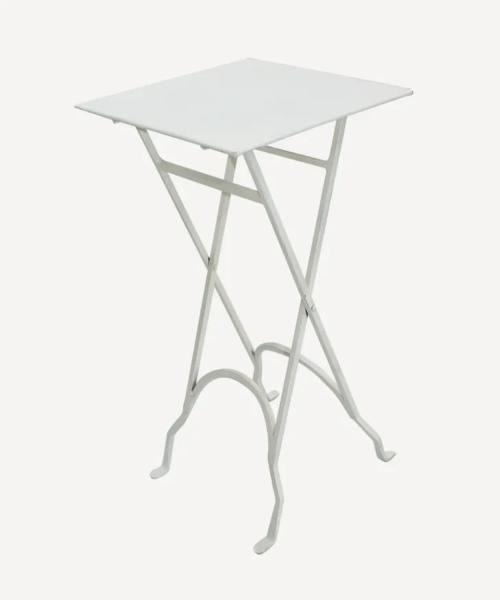 Square Iron Side Table (White)