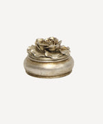 French Country - Camelia Small Round Trinket Box Pewter Finish