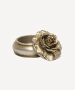 French Country - Camelia Small Round Trinket Box Pewter Finish