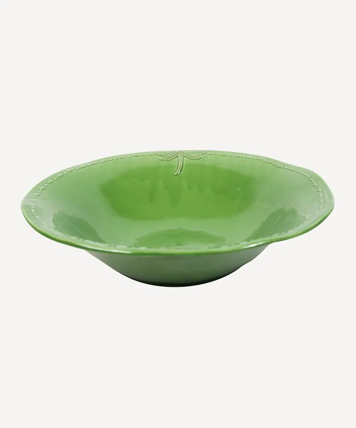 French Country - Dragonfly Stoneware Salad Bowl Small (Green)