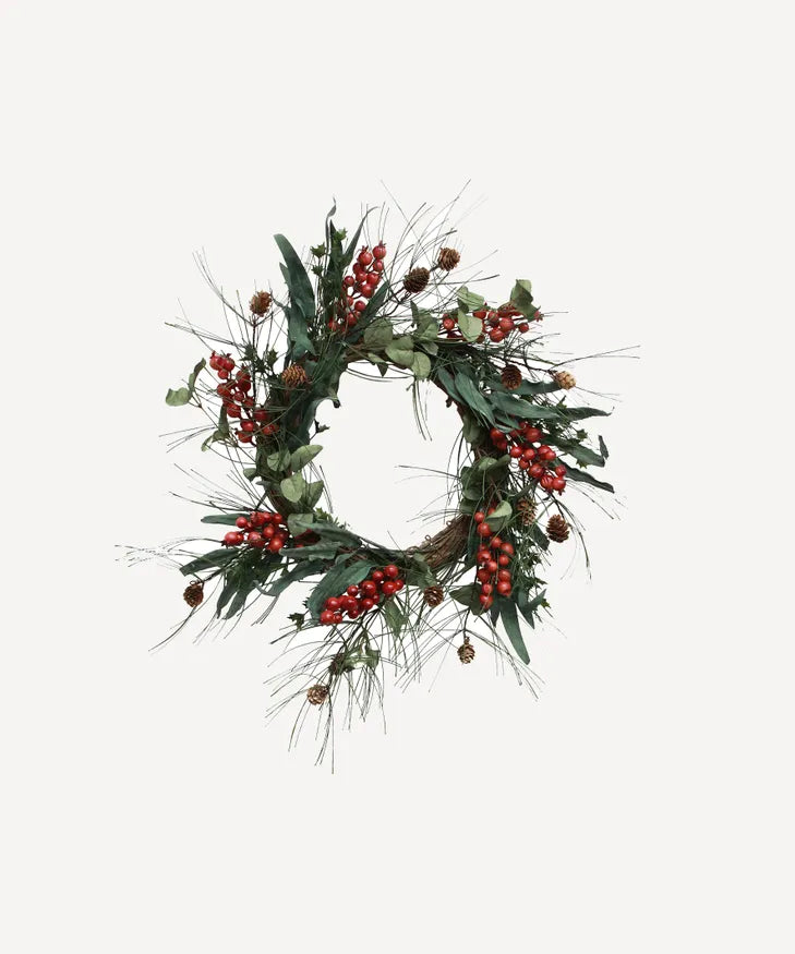 French Country - Foraged Red Berry Wreath Small