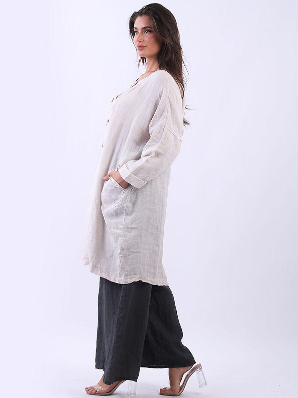 Made In Italy Linen Lagenlook Double Breast jacket