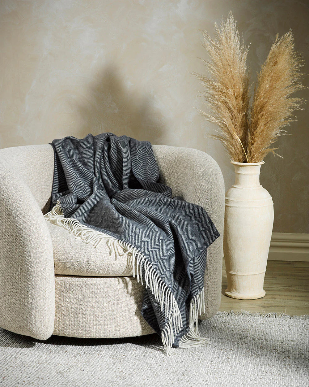 Lana (100% NZ Wool) Throw - Navy 130x180cm