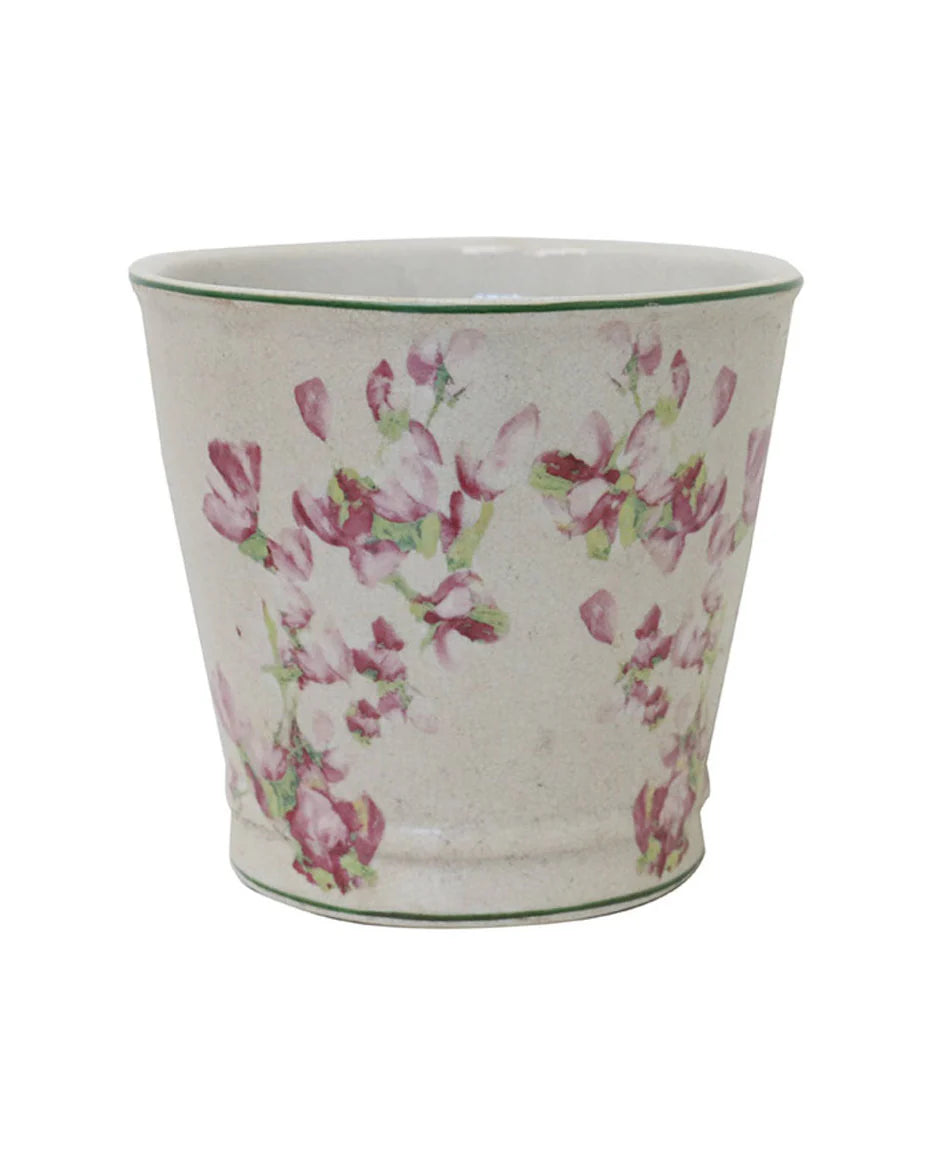 Magnolia Limone Crackled Planter 18cm