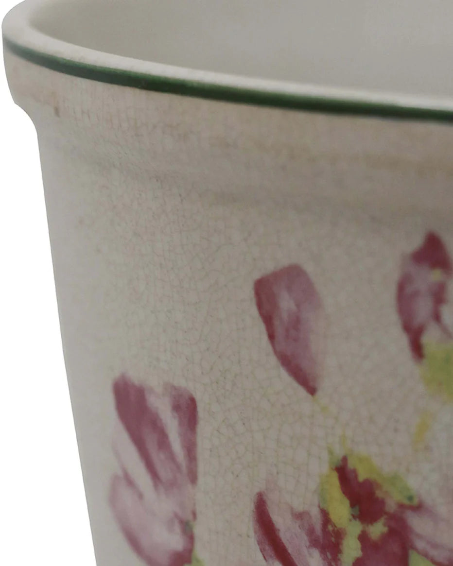 Magnolia Limone Crackled Planter 18cm