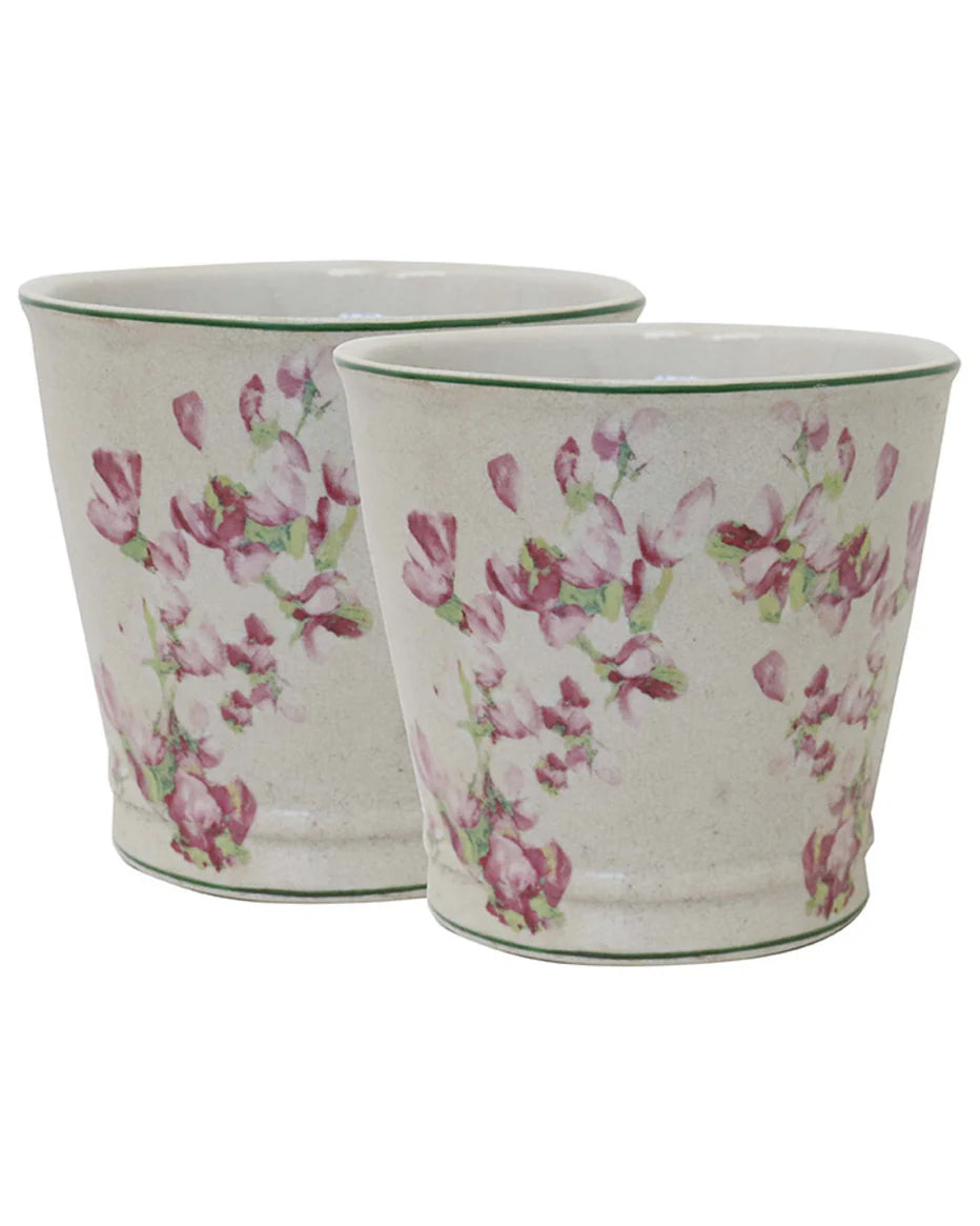 Magnolia Limone Crackled Planter 18cm
