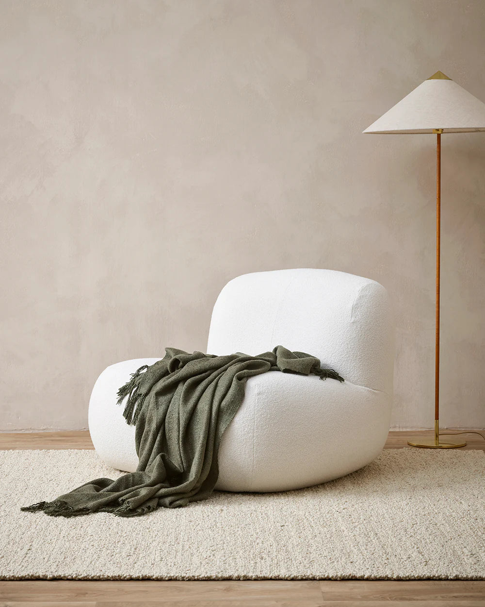 Richmond (Acrylic/Wool Blend) Throw - Dark Olive 125x150cm