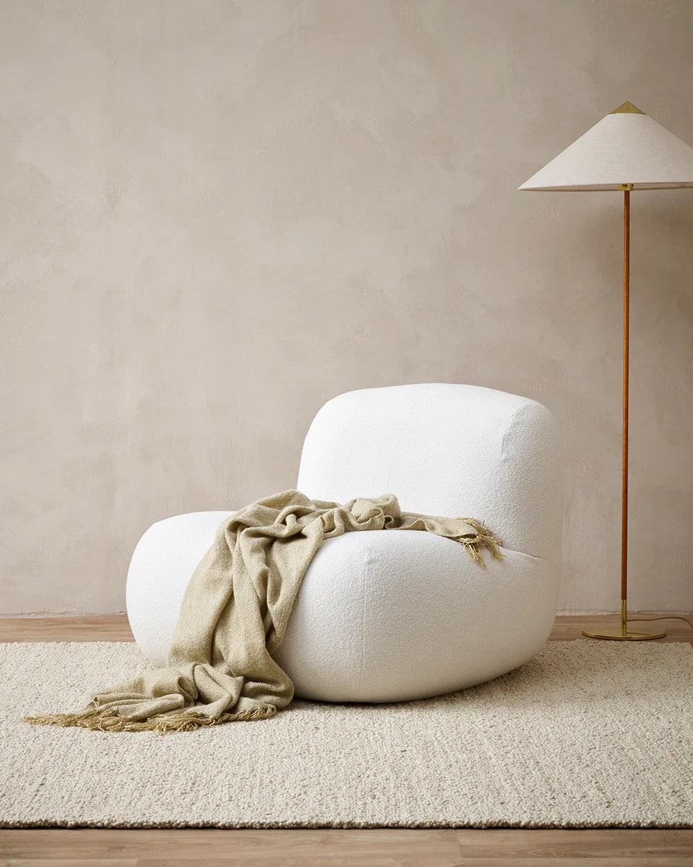 Richmond (Acrylic/Wool Blend) Throw - Putty 125x150cm
