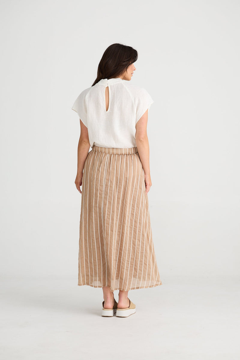 Brave + True - Rossi Skirt (Latte Stripe)