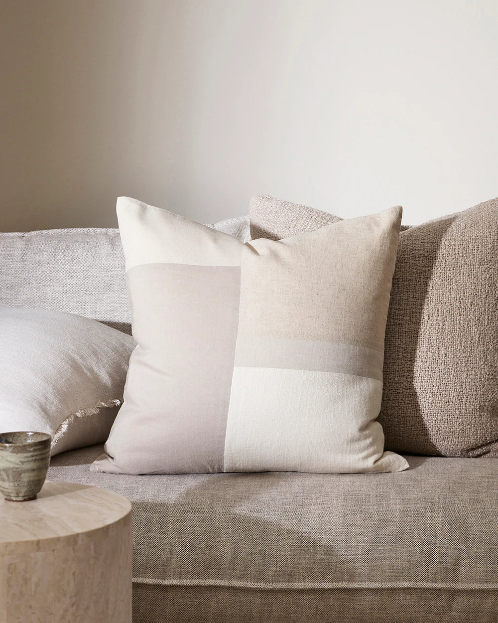 Sherwin Cushion with Feather Inner - Oatmeal (55x55cm)