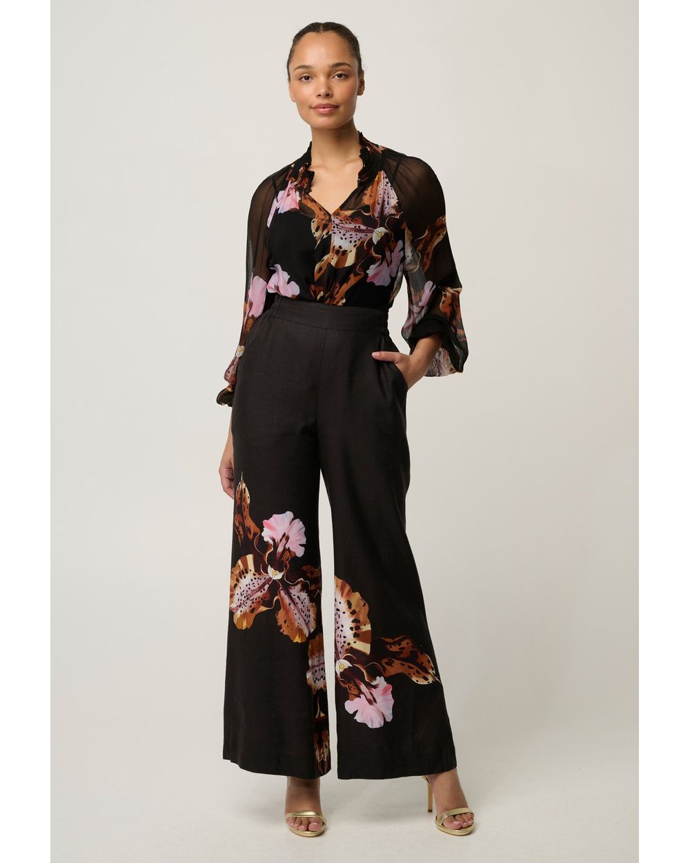 Maris Sheer Chiffon Blouse (Sunset Orchid)