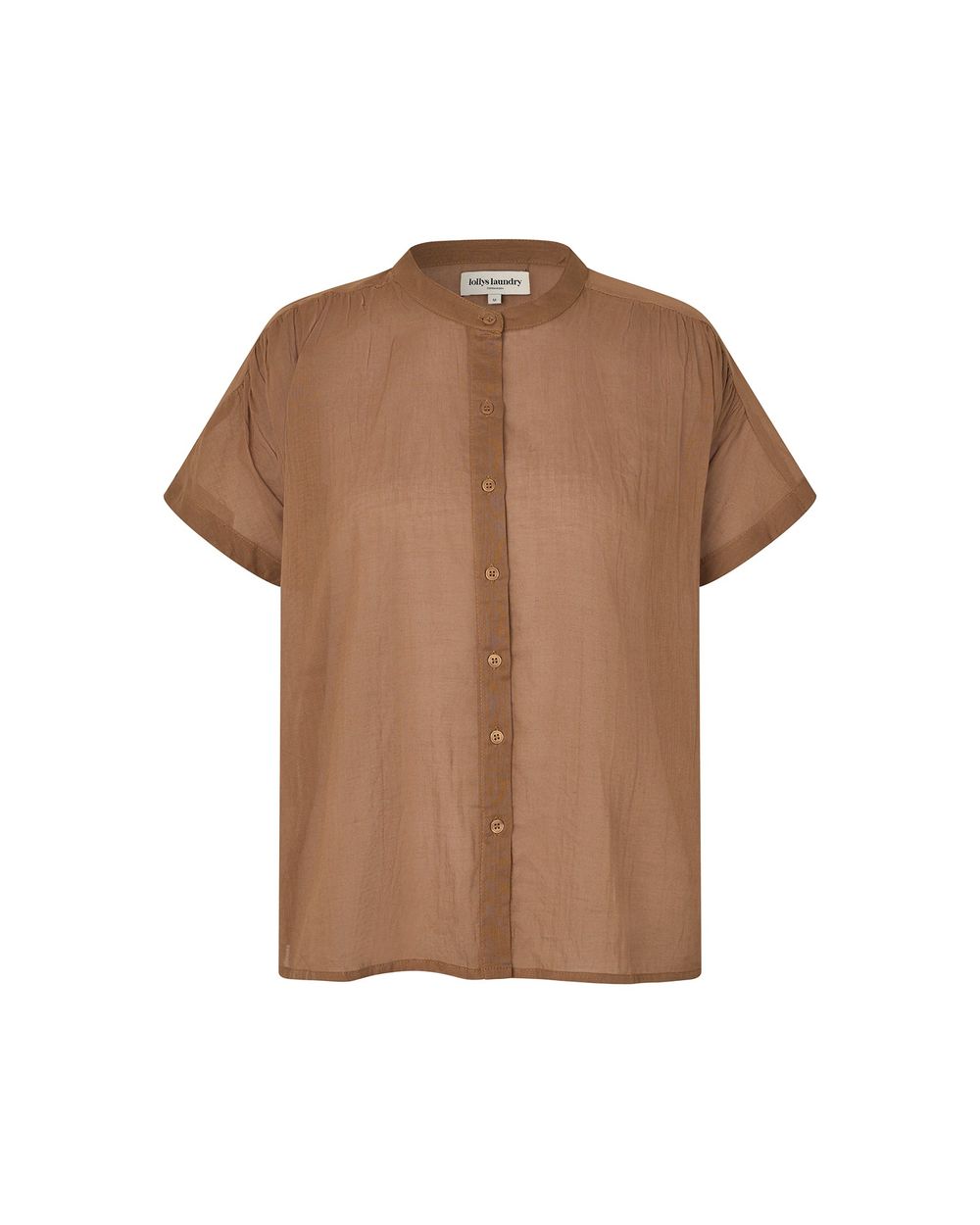 Lolly's Laundry Mya Shirt in Camel, detail
