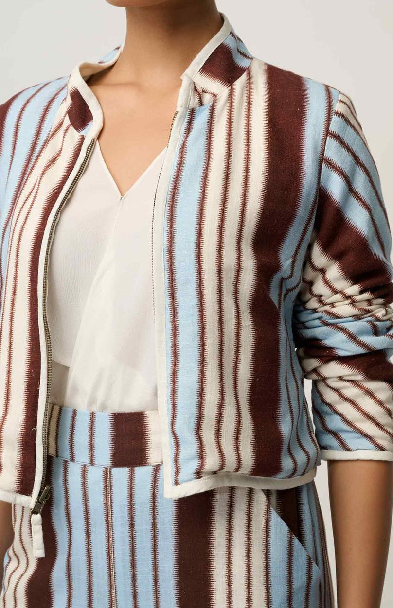 Delray Reversible Jacket (Nautilus Bloom / Iridescent Stripe)