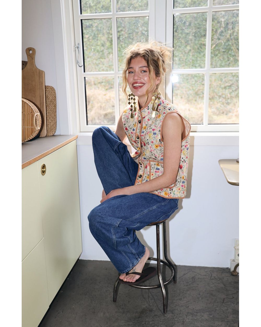 Cairo Vest (Yellow Flower Print)