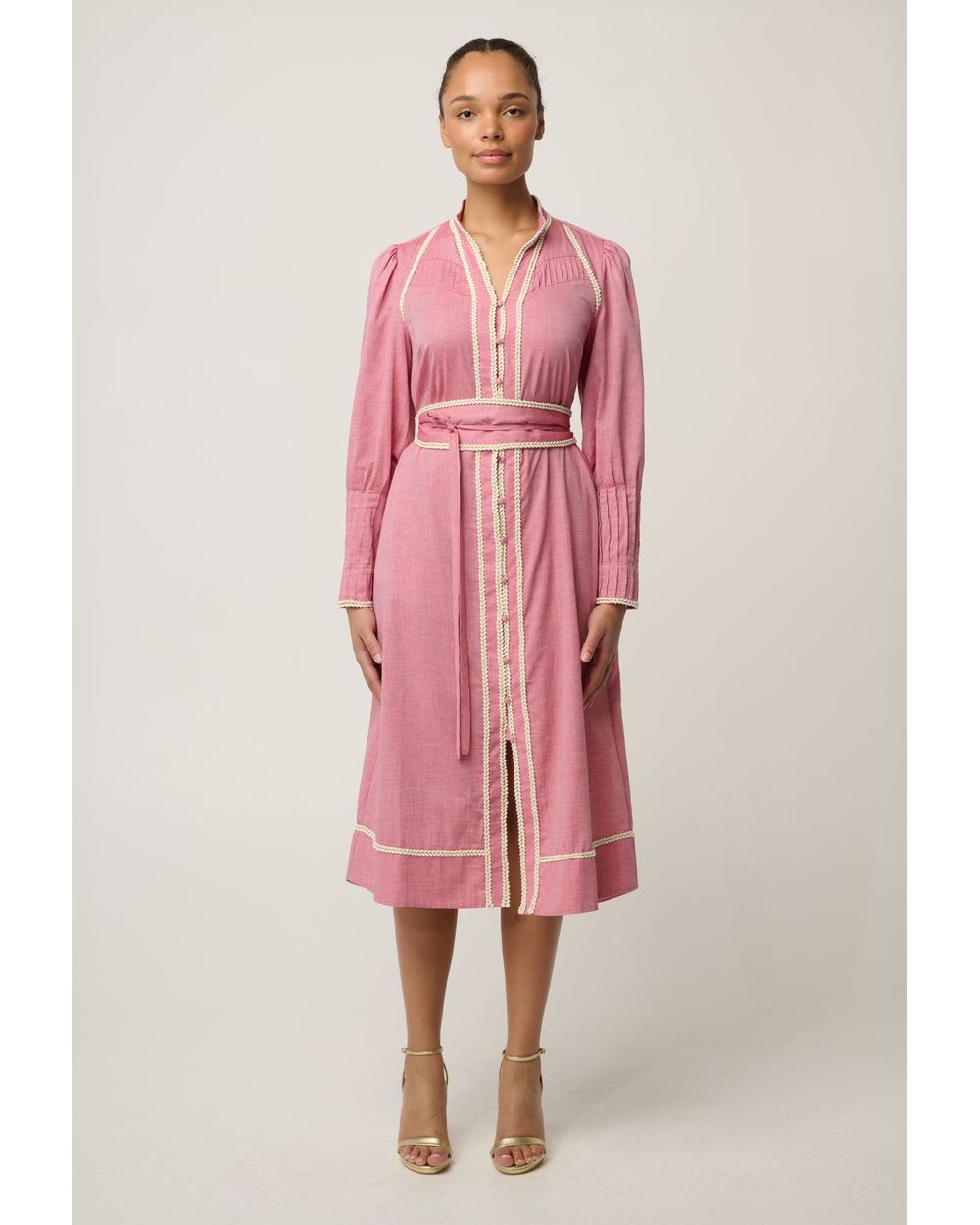 Isla Cotton Chambray Dress (Blush Chambray)