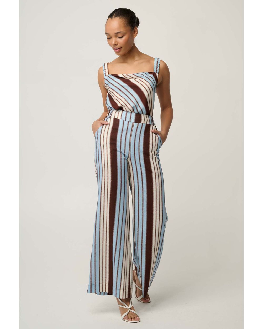 Willow Linen Viscose Pant (Iridescent Stripe)