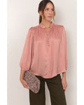 Adorne Tinsley Cupro Top in Rose