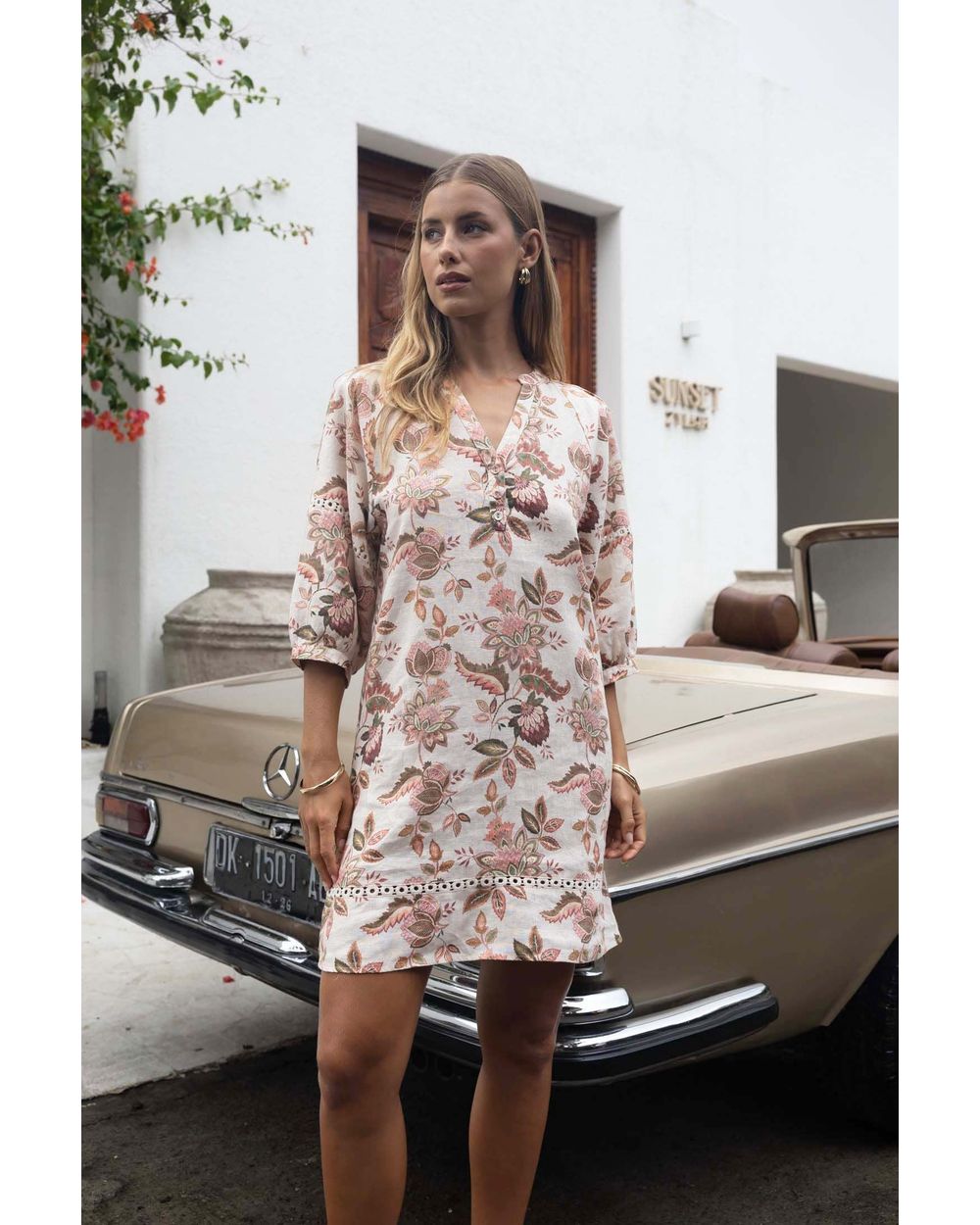 Humidity Bohemian Rose Shift Dress