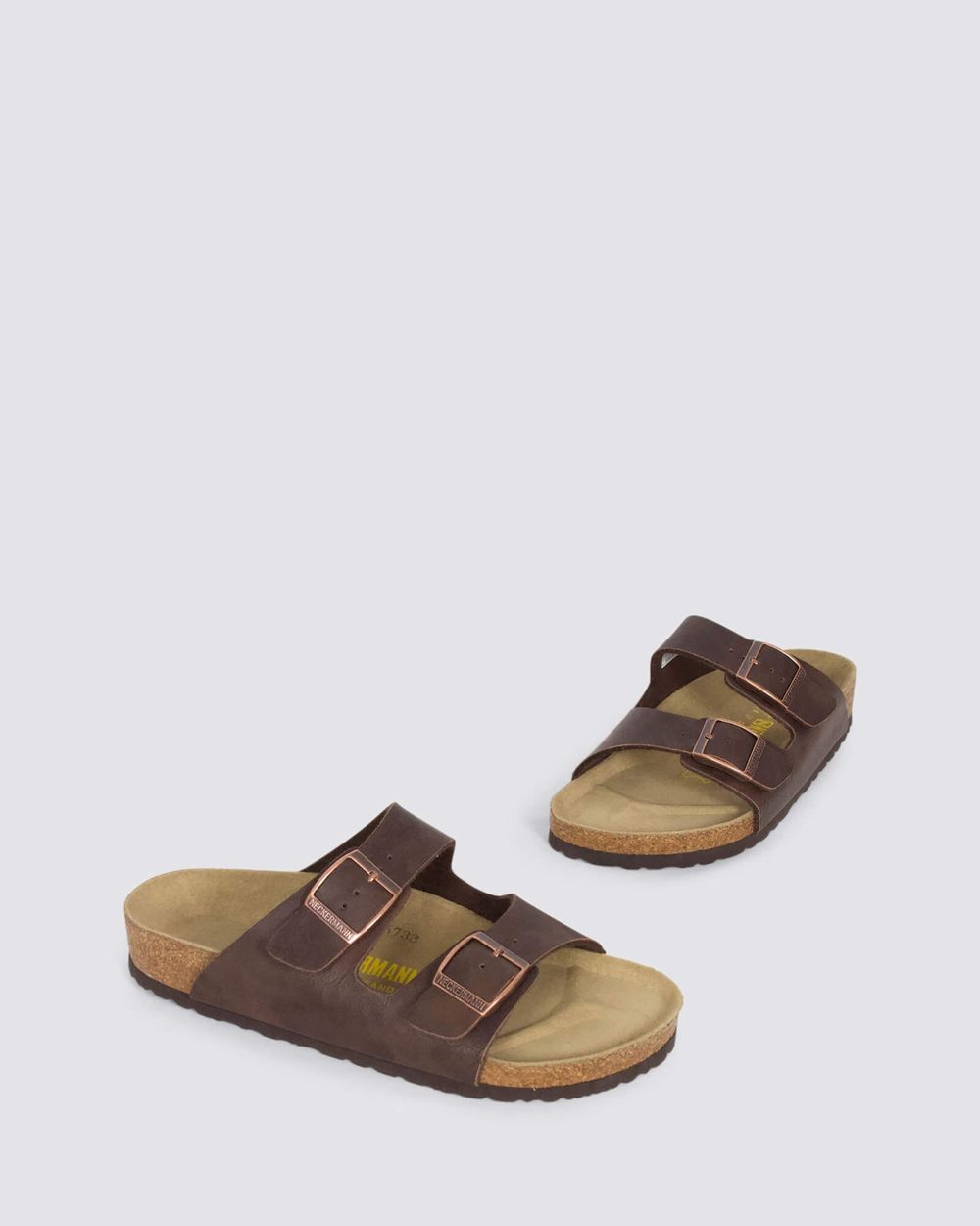 Neckermann double bar slide in cafe, footbed detail