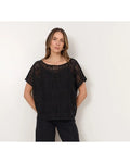 Adorne Claudia Lace Top in Black